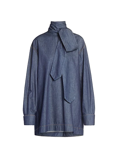 Chaddy Denim Scarf Blouse