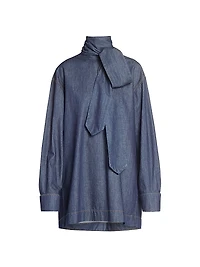 Chaddy Denim Scarf Blouse