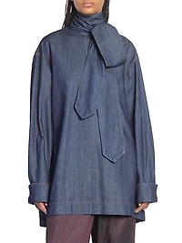 Chaddy Denim Scarf Blouse