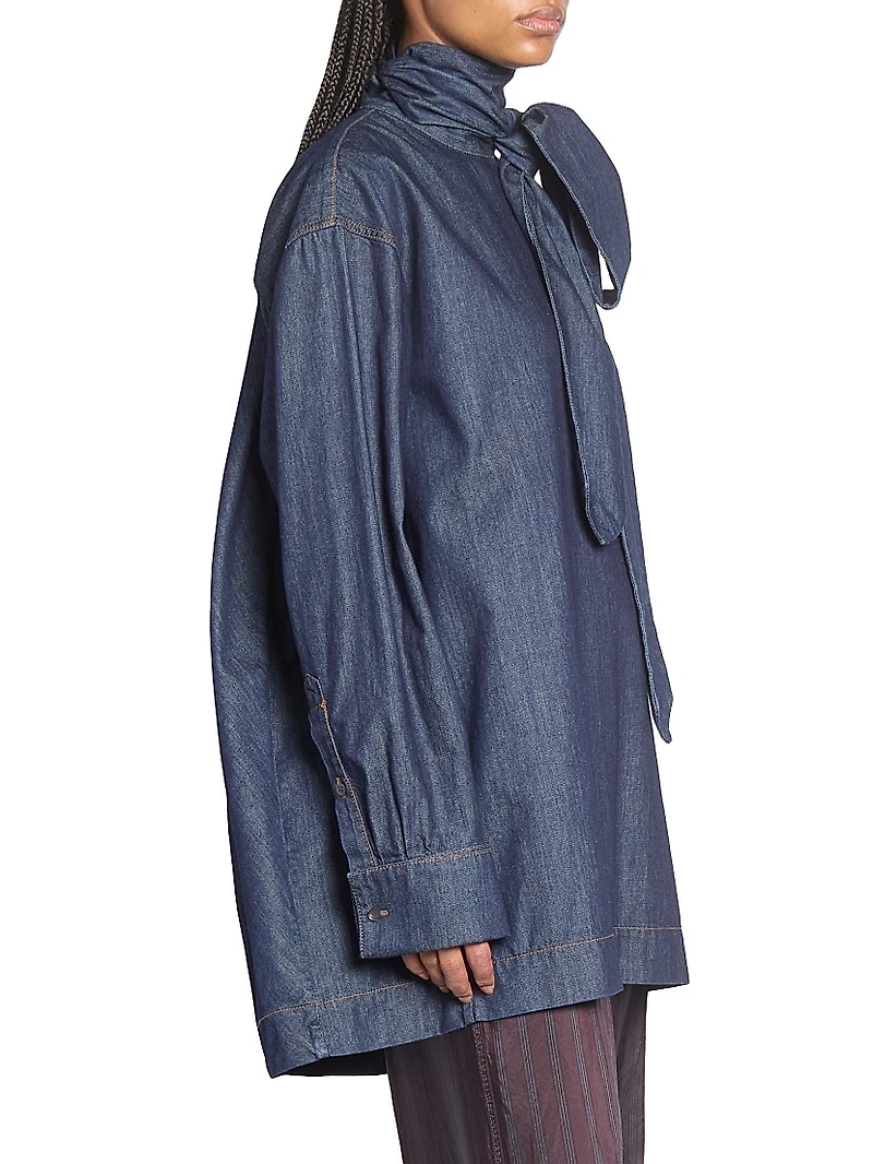 Chaddy Denim Scarf Blouse