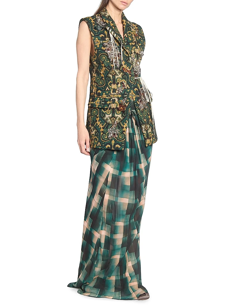 Smila Check Bias Maxi Skirt