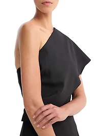 Sculptural Sash Wool-Blend Minidress
