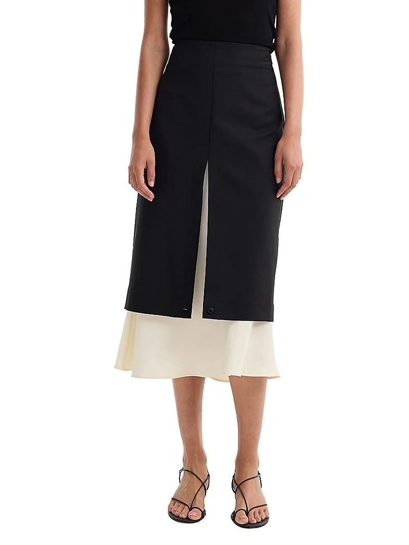 Contrast Upside-Down Skirt