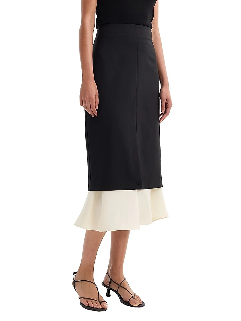 Contrast Upside-Down Skirt