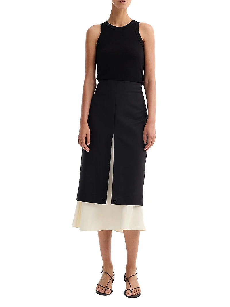 Contrast Upside-Down Skirt
