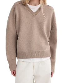 Sleeve Wrap Wool-Cashmere Sweater