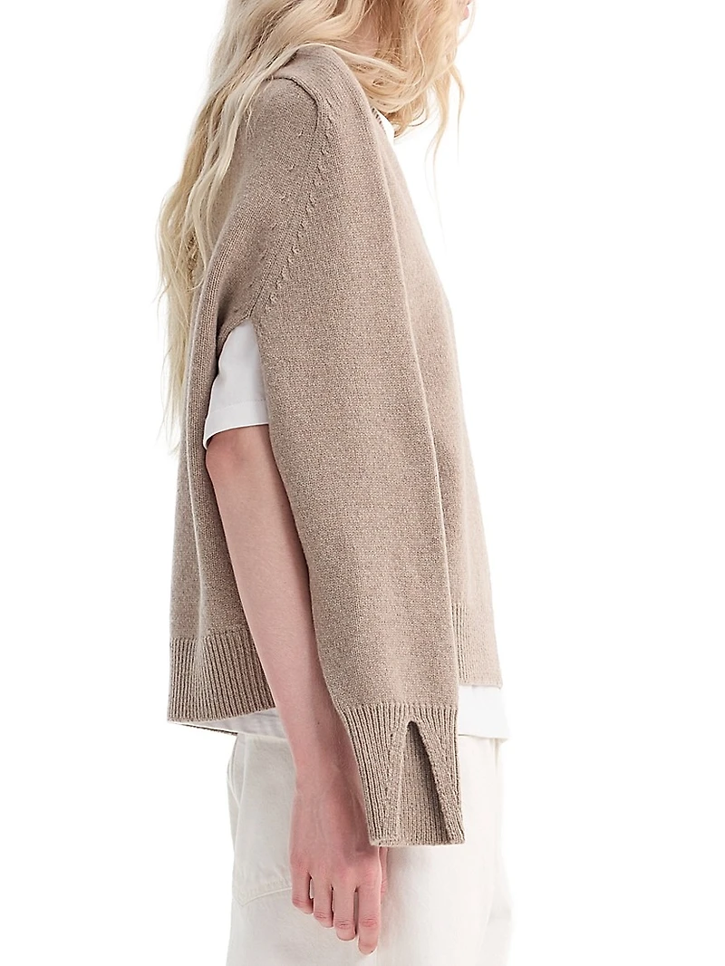 Sleeve Wrap Wool-Cashmere Sweater
