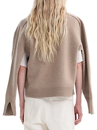 Sleeve Wrap Wool-Cashmere Sweater