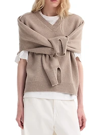 Sleeve Wrap Wool-Cashmere Sweater
