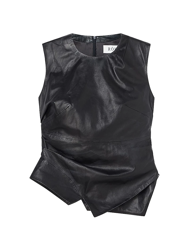Draped Leather Top