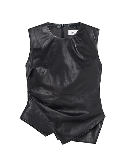 Draped Leather Top