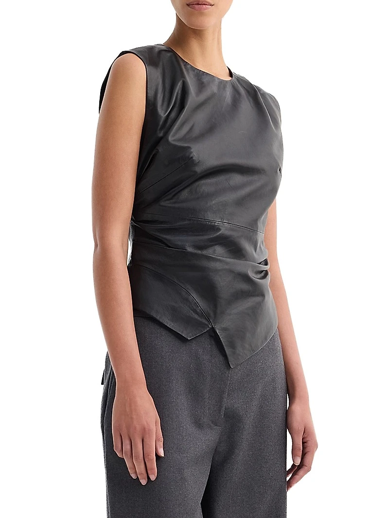 Draped Leather Top