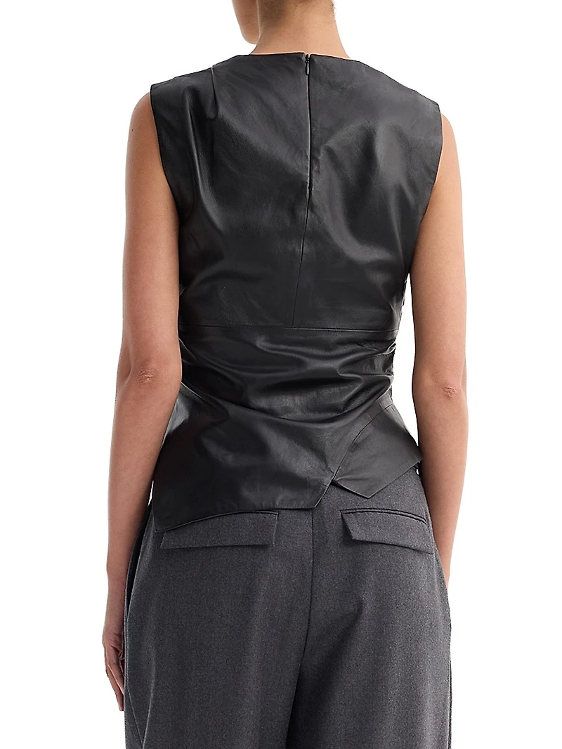 Draped Leather Top