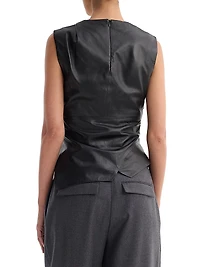 Draped Leather Top