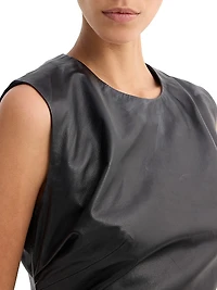 Draped Leather Top