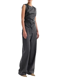 Draped Leather Top