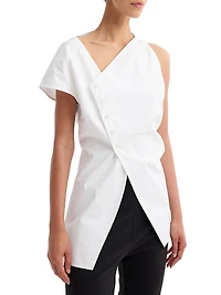 Asymmetrical Poplin Top