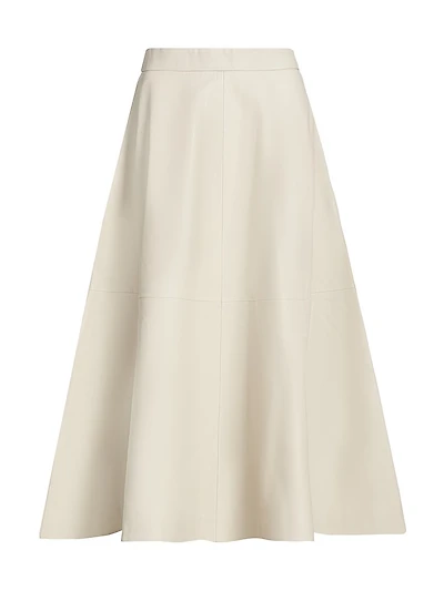 Voluminous A-Line Leather Skirt