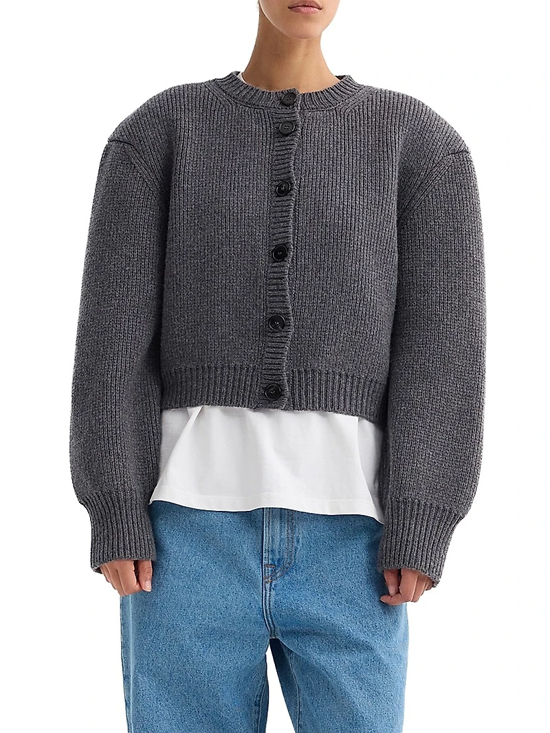 Padded Wool Cardigan
