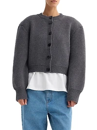 Padded Wool Cardigan