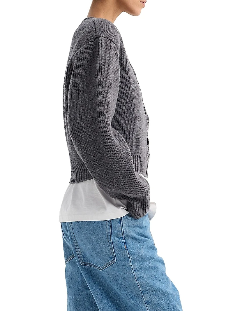 Padded Wool Cardigan