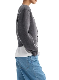 Padded Wool Cardigan