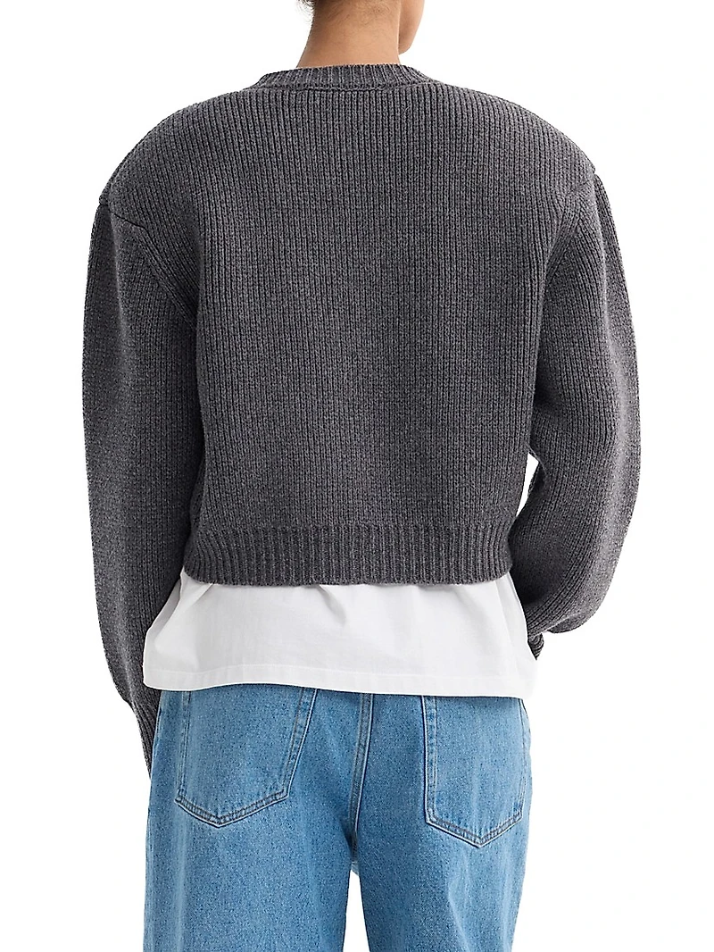 Padded Wool Cardigan