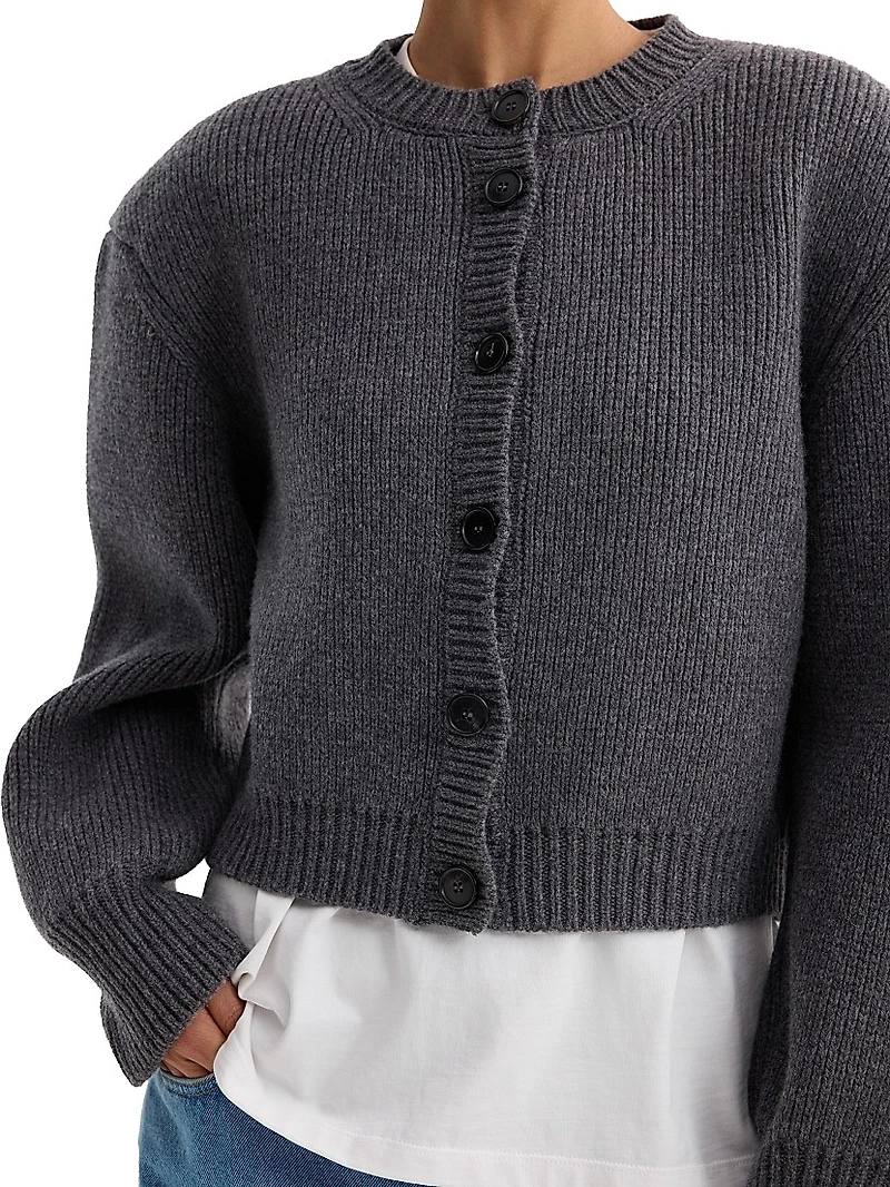 Padded Wool Cardigan