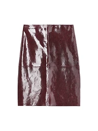 Snake-Embossed Leather Pencil Skirt