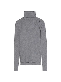 Double-Layer Merino Jersey Top