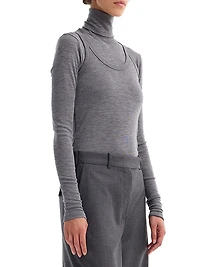 Double-Layer Merino Jersey Top