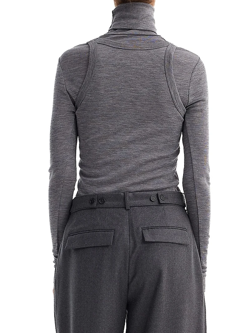 Double-Layer Merino Jersey Top