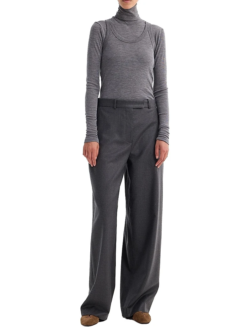 Double-Layer Merino Jersey Top