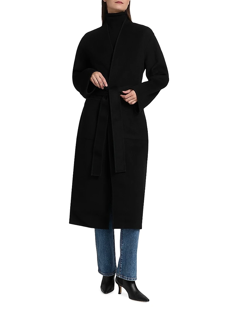 Double-Faced Wool Wrap Coat