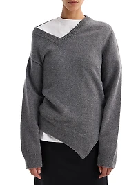 Two-Way Wool-Cashmere Deconstructed Sweater