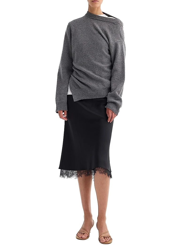 Two-Way Wool-Cashmere Deconstructed Sweater
