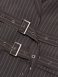 Axel Pinstripe Belted Blazer