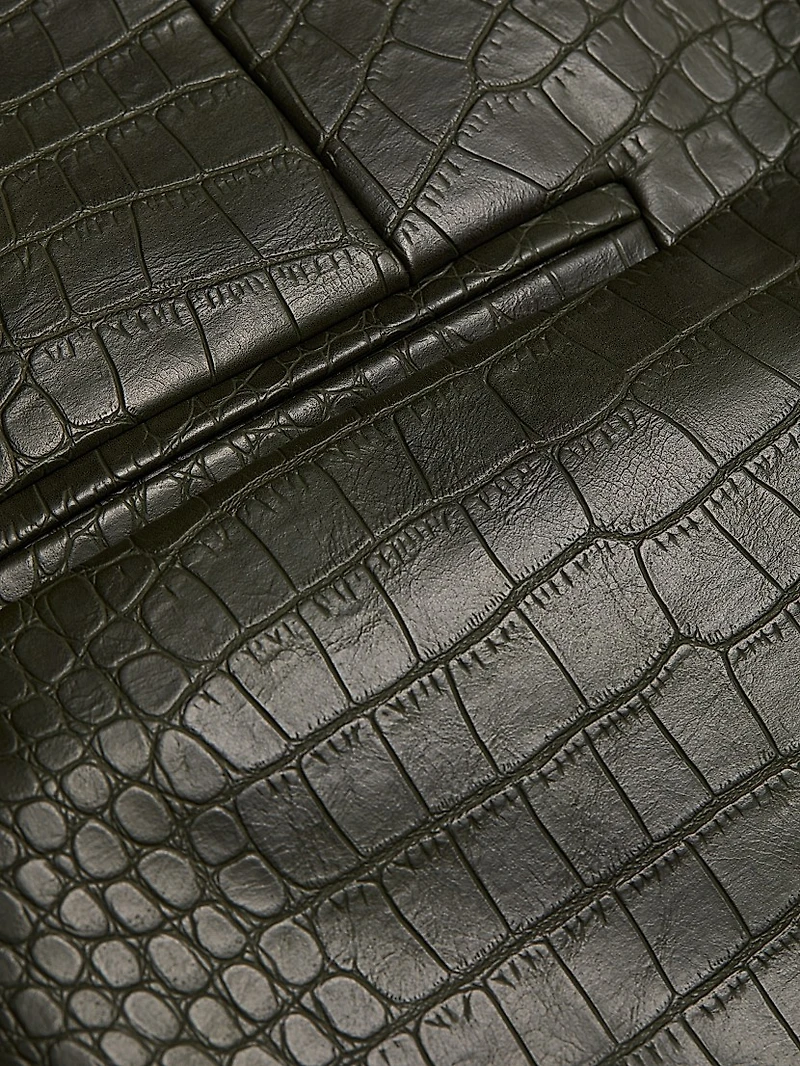 Baron Croc-Embossed Faux-Leather Miniskirt