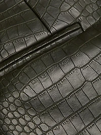 Baron Croc-Embossed Faux-Leather Miniskirt