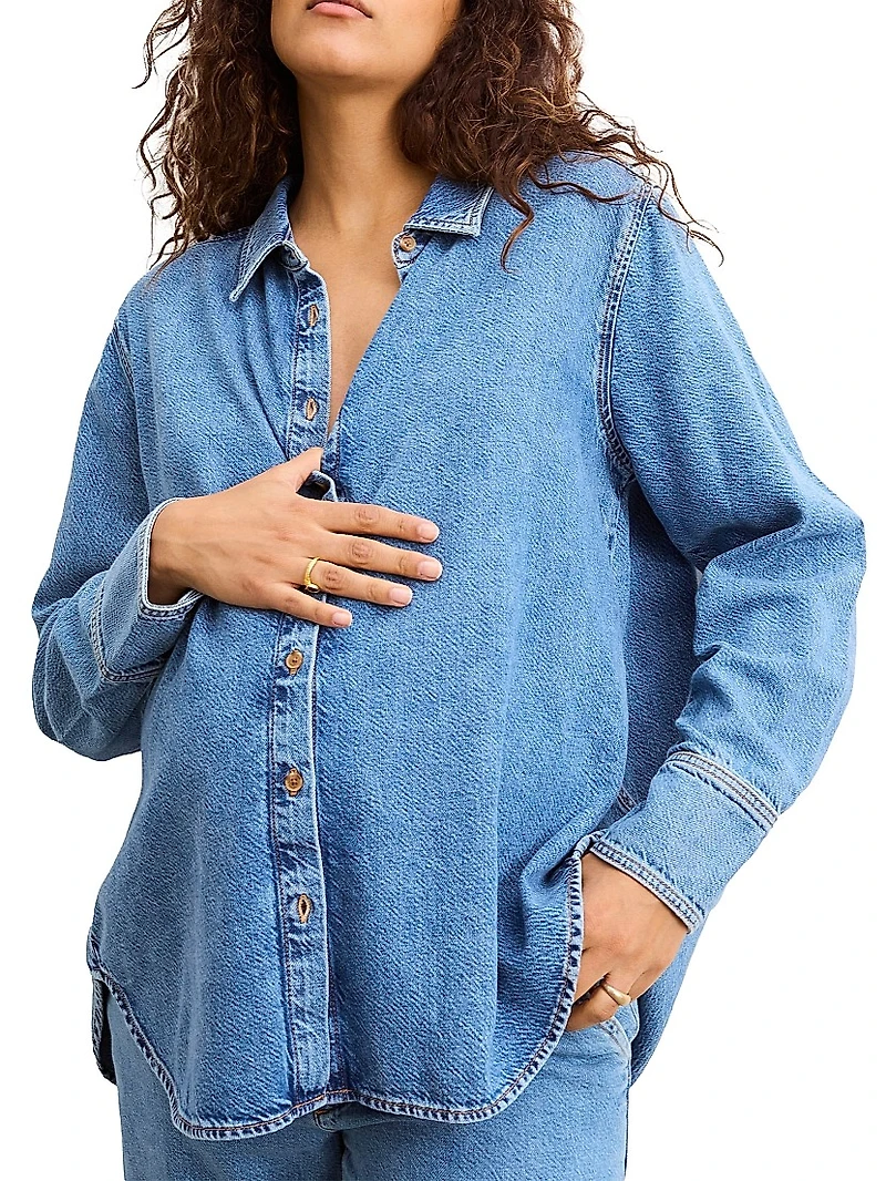 Nursing Friendly Maternity Classic Buttondown Shirt