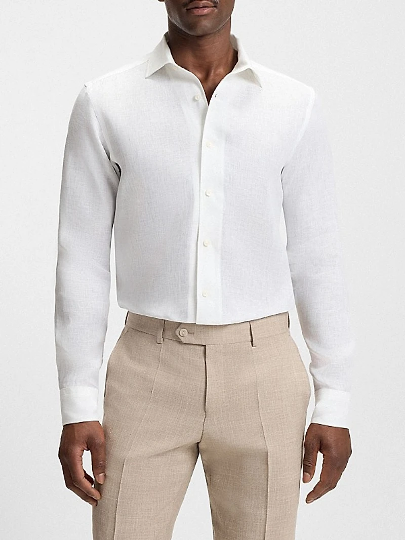 Beckham x Boss Regular-Fit-Shirt in Linen