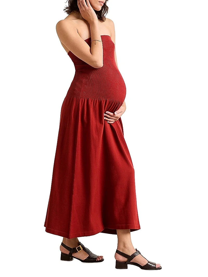 The Fiona Maternity Strapless Knit Dress