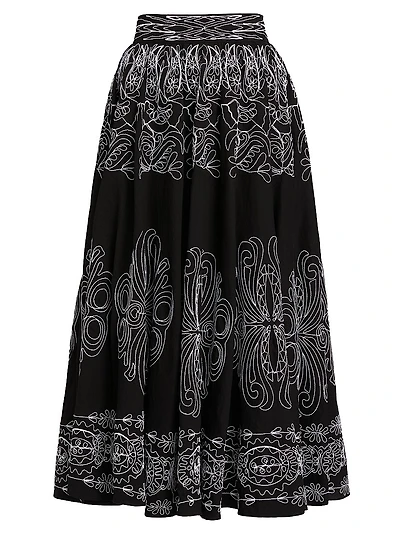 Oriana Sutache Embroidered Maxi Skirt