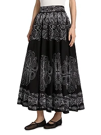Oriana Sutache Embroidered Maxi Skirt