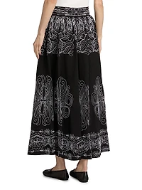 Oriana Sutache Embroidered Maxi Skirt
