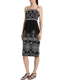 Oriana Sutache Embroidered Knee-Length Minidress