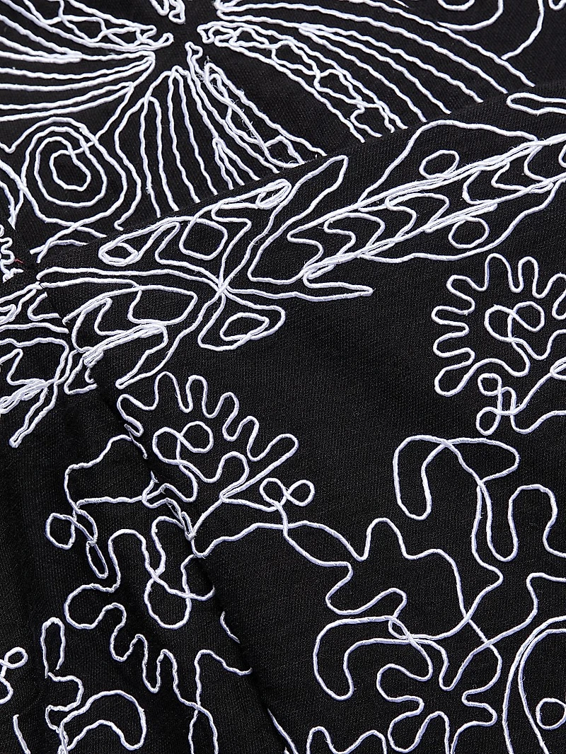 Oriana Sutache Embroidered Knee-Length Minidress