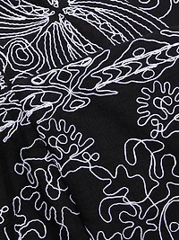 Oriana Sutache Embroidered Knee-Length Minidress