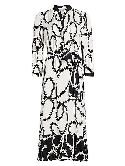 Phoenix Dotted Silk-Blend Midi-Dress