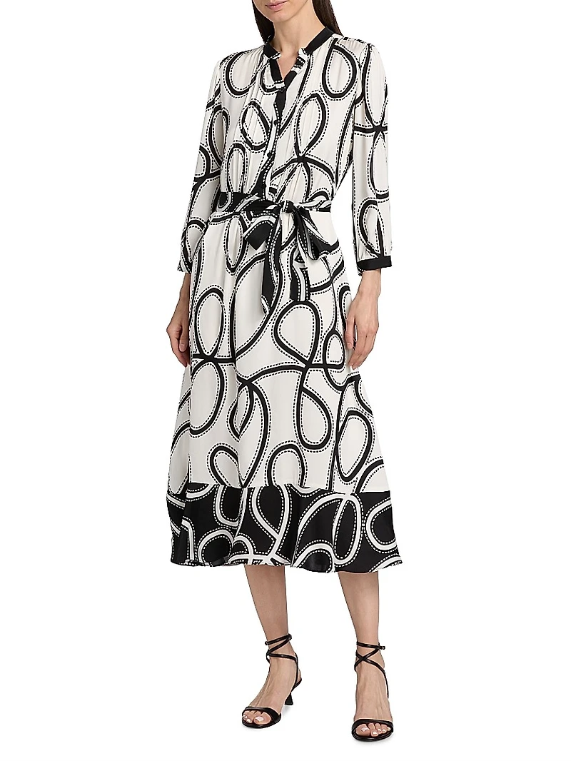 Phoenix Dotted Silk-Blend Midi-Dress